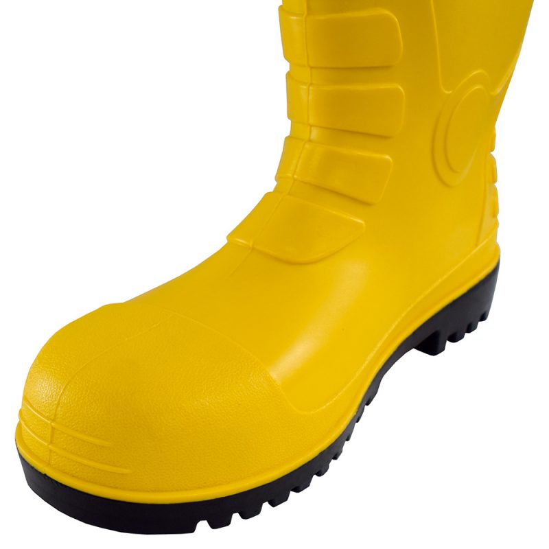 YELLOW SAFETY BOOT 38 cm รองเท้าบูทยาง หัวเหล็ก พื้นเหล็ก บนเหลืองพื้น